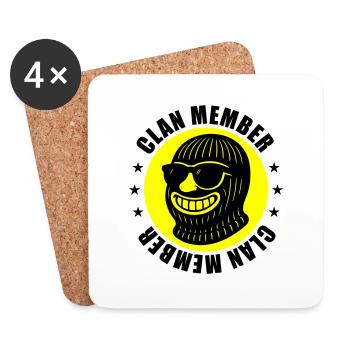 Clan Mitglied Gangster - Untersetzer (4er-Set) - Weiß - Vorne
