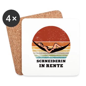 Rente Schneiderin Rentnerin Ruhestand Schneiderei - Untersetzer (4er-Set) - Weiß - Vorne