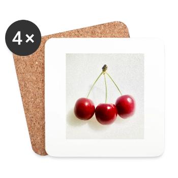 Cherry - Coasters (set of 4) - white - Front