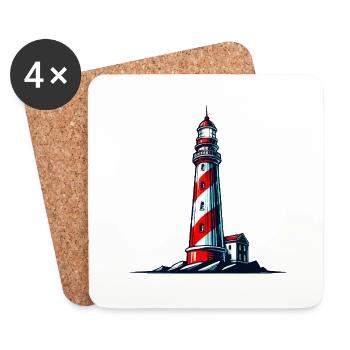 phare - Dessous de verre (lot de 4) - blanc - Devant