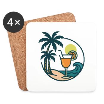Cocktail de l’île - Dessous de verre (lot de 4) - blanc - Devant