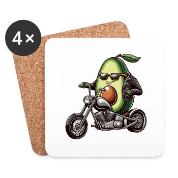 Motorrad Gurken Abenteuer Freiheit - Untersetzer (4er-Set) - Weiß - Vorne