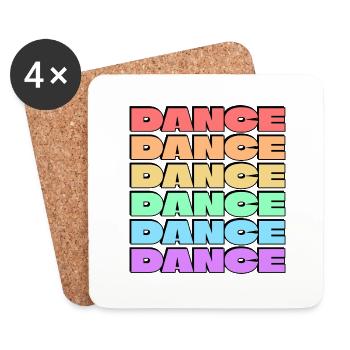 Danse gay pride 6 couleurs arc-en-ciel - Dessous de verre (lot de 4) - blanc - Devant