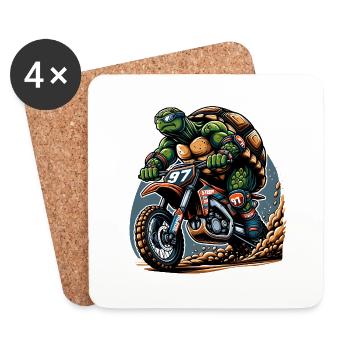 Enduro Turtle Adventure 97 - Coasters (set of 4) - white - Front