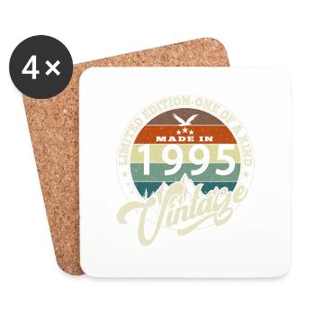 Vintage 1995 meilleur de 1995 - annif 30 ans - Dessous de verre (lot de 4) - blanc - Devant
