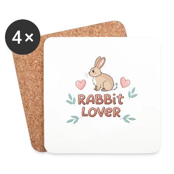 Amoureux des lapins - Dessous de verre (lot de 4) - blanc - Devant