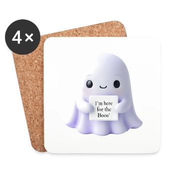 Halloween Saying Ghost Gift Idea - Coasters (set of 4) - white - Front