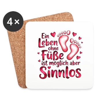 Life without feet possible but pointless - Coasters (set of 4) - white - Front