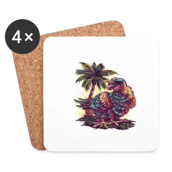 Truthan Island Palm Tree - Coasters (set of 4) - white - Front