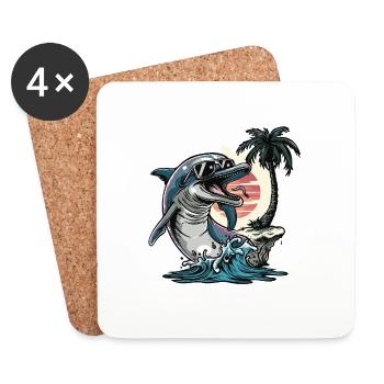 Delfin Sommer Urlaub - Untersetzer (4er-Set) - Weiß - Vorne