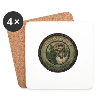 Dino Hatch Patch Forest - Coasters (set of 4) - white - Front