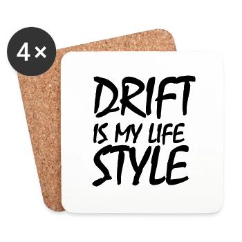 Drift is my life style - Dessous de verre (lot de 4) - blanc - Devant