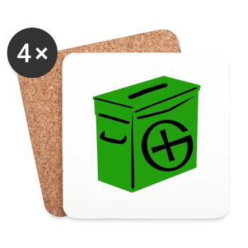Geocaching: Ammo Can - Dessous de verre (lot de 4) - blanc - Devant