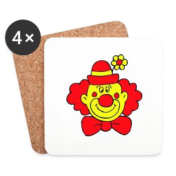 Clown - Untersetzer (4er-Set) - Weiß - Vorne