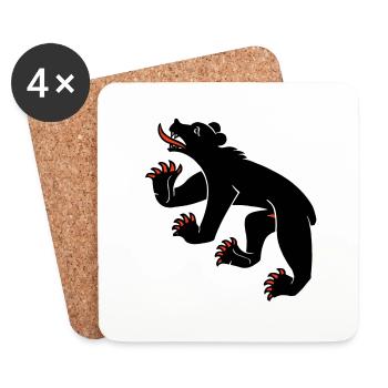Bernerbär - Untersetzer (4er-Set) - Weiß - Vorne