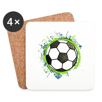 Football Design 01 - Coasters (set of 4) - white - Front