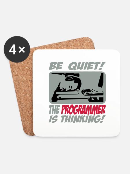 theprogrammer_3c - Untersetzer (4er-Set) - Weiß