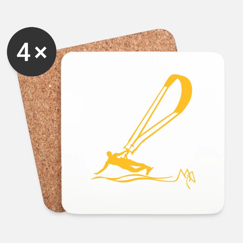 Kiter - Untersetzer (4er-Set) - Weiß