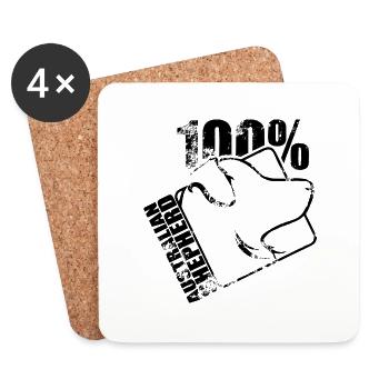 BERGER AUSTRALIEN 100 chiens australiens chien Wilsigns - Dessous de verre (lot de 4) - blanc - Devant