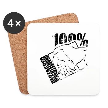 GERMAN WACHTELHUND 100 chiens chien Wilsigns - Dessous de verre (lot de 4) - blanc - Devant