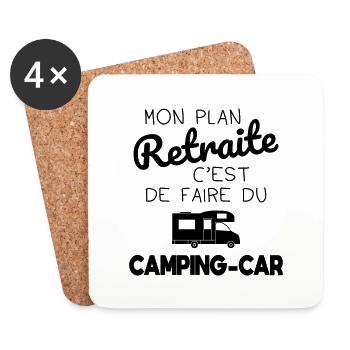 Mon plan retraite c'est de faire du camping-car - Dessous de verre (lot de 4) - blanc - Devant