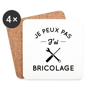 Je peux pas j'ai bricolage - Dessous de verre (lot de 4) - blanc - Devant