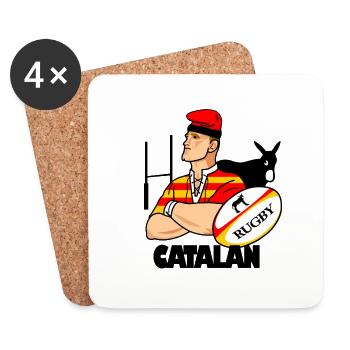 Rugby Catalan - Dessous de verre (lot de 4) - blanc - Devant