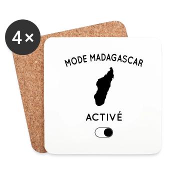 Mode Madagascar activé - Dessous de verre (lot de 4) - blanc - Devant
