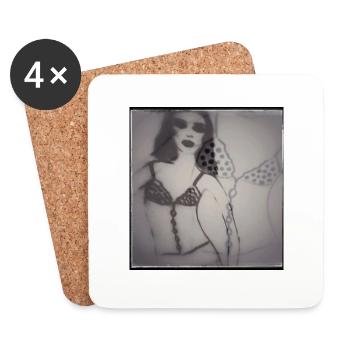 Girl in swimsuit - Maillot de bain - Dessous de verre (lot de 4) - blanc - Devant