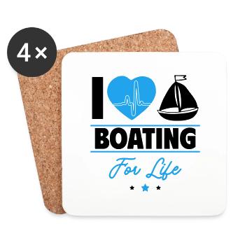 J’aime la navigation de plaisance – la passion de la vie - Dessous de verre (lot de 4) - blanc - Devant