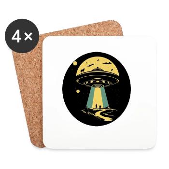 UFO - Untersetzer (4er-Set) - Weiß - Vorne