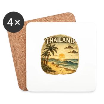 Thailand Tropical Sunset - Untersetzer (4er-Set) - Weiß - Vorne