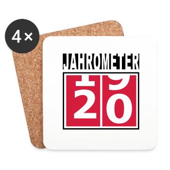 Birthday Jahrometer Geburtstag 20 Jahre Geschenk - Untersetzer (4er-Set) - Weiß - Vorne