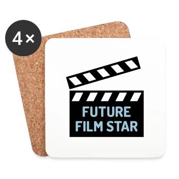 ★ Designfarben änderbar ★ Future film star - Untersetzer (4er-Set) - Weiß - Vorne