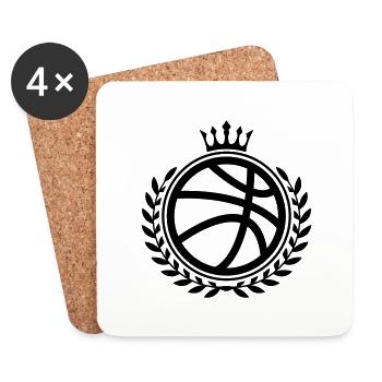 Basketball Coat of Arms Logo - Coasters (set of 4) - white - Front