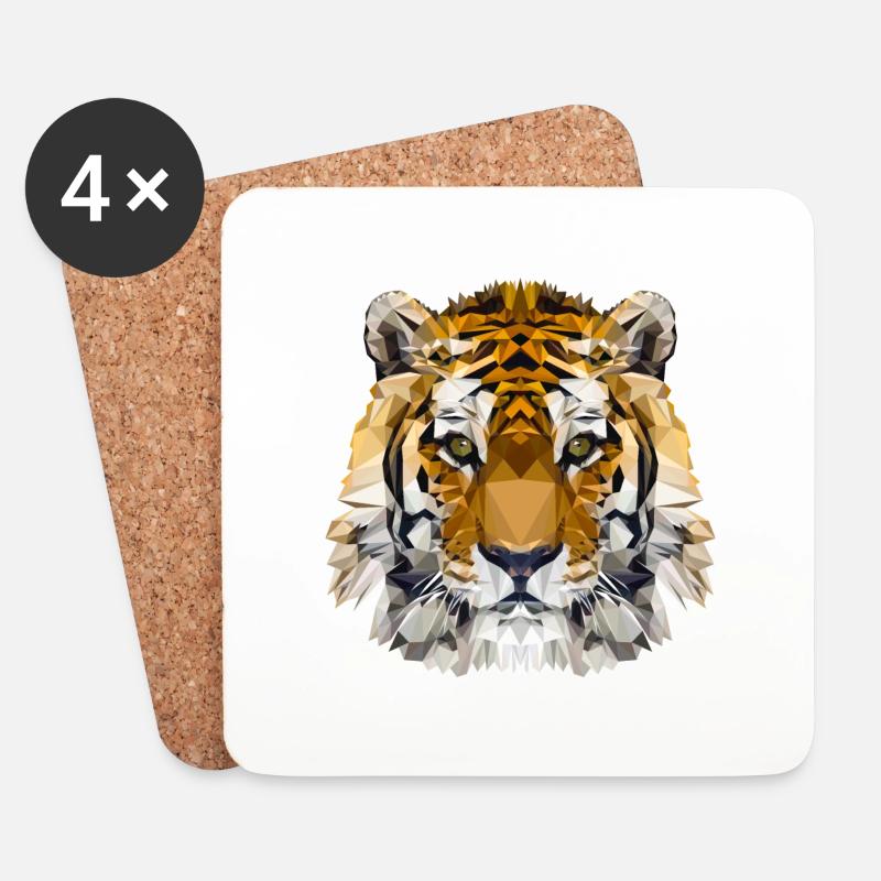 Tiger - Coasters (set of 4) - white