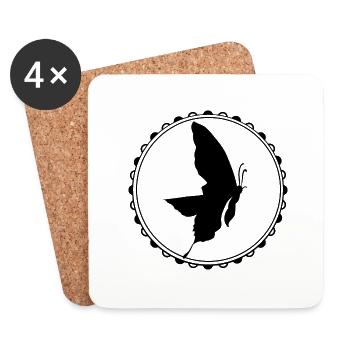 Papillon - Conservation de la nature - Environnement - Insecte - Dessous de verre (lot de 4) - blanc - Devant