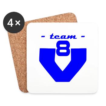 team v8 - Dessous de verre (lot de 4) - blanc - Devant