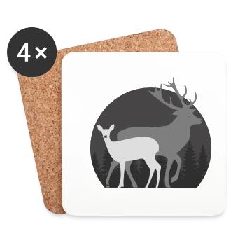 Hunting hunting doe deer - Coasters (set of 4) - white - Front