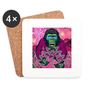 König nervös AAAaaa Van Gogh - Untersetzer (4er-Set) - Weiß - Vorne