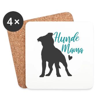 Hunde Mama Hundehalterin Geschenkidee - Untersetzer (4er-Set) - Weiß - Vorne
