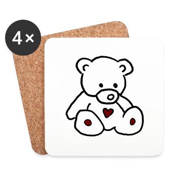 Teddy Bear - Untersetzer (4er-Set) - Weiß - Vorne