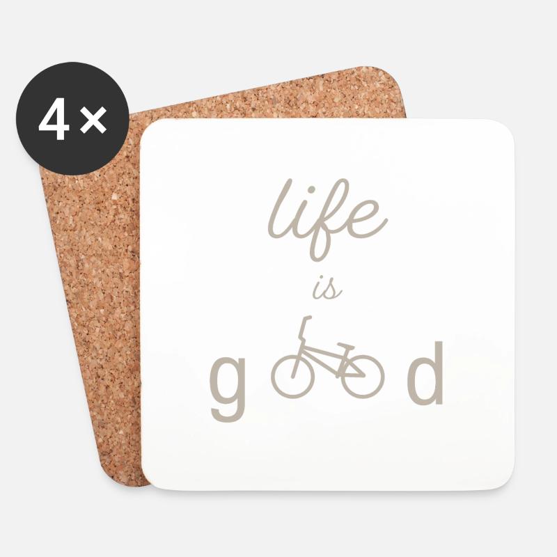 LIFE IS GOOD BMX CREME - Untersetzer (4er-Set) - Weiß