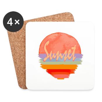 Sonnenuntergang - Untersetzer (4er-Set) - Weiß - Vorne