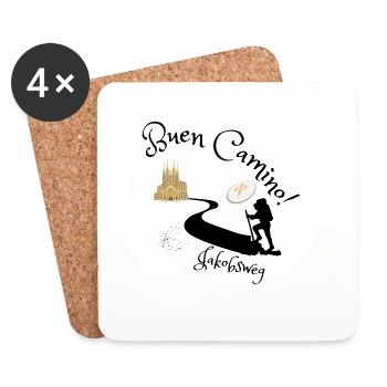 Jakobsweg- Buen Camino - Untersetzer (4er-Set) - Weiß - Vorne