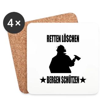 Feuerwehr - Untersetzer (4er-Set) - Weiß - Vorne