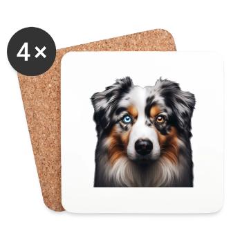 Australian Shepherd - Coasters (set of 4) - white - Front