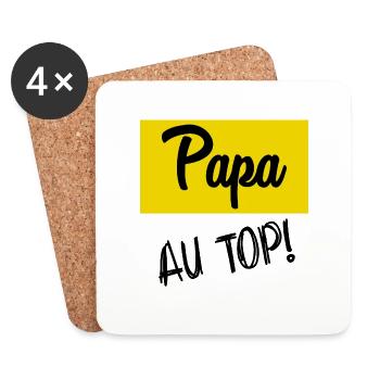 BONNE FÊTE PAPA. PAPA - Dessous de verre (lot de 4) - blanc - Devant