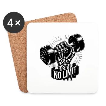 Haltère de musculation No Limit Hard Workout - Dessous de verre (lot de 4) - blanc - Devant