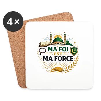 Muslim Religious Message, Islamic Spirituality - Coasters (set of 4) - white - Front